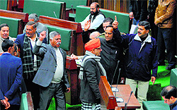 BJP and Panthers Party MLAs create uproar in the Assembly in Jammu on Saturday