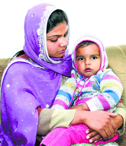 Jasdeep Kaur with her son.