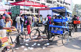 A langar underway at the Lawrence road in Amritsar on Sunday