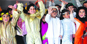 Doon Kids School students perform during their annual function in Dehradun on Sunday. 