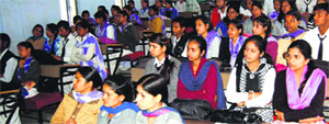 A seminar on female foeticide and gender bias underway at Shravan Nath Math Jawaharlal Nehru College in Haridwar on Saturday.