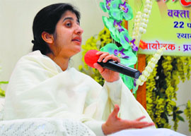 Brahma Kumari Shivani speaks during a talk on womens empowerment in Ludhiana.