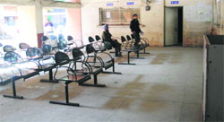 The Tehsil Complex wears a deserted look due to a strike by the ministerial staff in Amritsar on Monday. Photo: Vishal Kumar