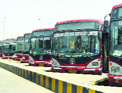 The fleet of Ludhiana City Bus Service Ltd.