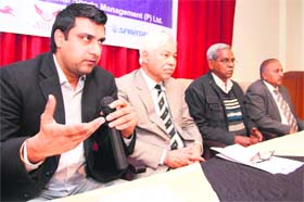 Organisers of the Pepsi Trophy Cricket Tournament address mediapersons in Dehradun on Tuesday