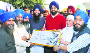 Bikram Majithia with SAD leader Bibi Jagir Kaur in Kapurthala on Tuesday.