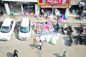 A roadside encroachment in Ludhiana.
