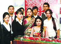 Singer Miss Pooja at the inauguration of Hairs Caffe International in Ludhiana.