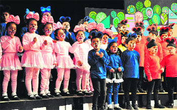 Students perform during the annual musical extravaganza at Vivek High School, Sector 38, Chandigarh, on Friday. 