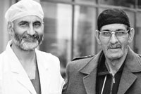 Abdul Hussein (right) with doctor Ambuj Choudhary at Fortis Hospital in Mohali on Saturday. A tribune photograph