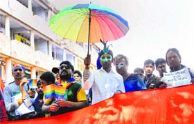 Members of Saksham Trust and Campaign for Diversity Inclusion participate in the second annual Chandigarh Queer Pride Walk