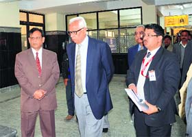Governor NN Vohra reviews facilities at the Katra Railway Station on Saturday