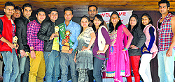 Winners of Mr And Miss Punjab 2014 contest and members of S Model Creation, an NGO, at a meeting in Ludhiana on Sunday