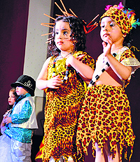 Tiny tots perform during the annual function and graduation ceremony at Cherubs in Ludhiana on Sunday