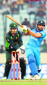 The India-Pakistan contest, for a change, didnt create the usual buzz and was played out in front of a partly empty stadium. 