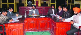 MC Commissioner DPS Kharbanda holds a meeting with officials to review the recovery of payments in Amritsar on  Monday