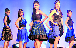 Students participate in a fashion show organised by Khalsa College for Women in Amritsar on Tuesday