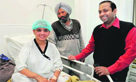 Manpreet Kaur, who received serious head injuries on February 21, at Max Hospital in Bathinda.