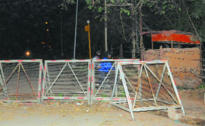 The barricades outside the Punjab Chief Ministers residence in Sector 2, Chandigarh