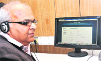 Prof Tankeshwar Kumar, Director, Computer Centre, Panjab University, launches the audio-visual admission support online. 