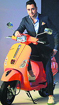 Bollywood actor Imran Khan at the launch of sporty Vespa S in Mumbai on Wednesday. It is priced at Rs 76,495 (ex-showroom, Mumbai)