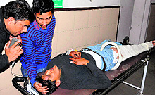 One of the injured, Ramandeep, at the GMSH, Sector 16