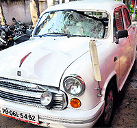 The car involved in the mishap
