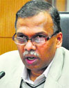 Shrikant Walgad, Chief Electoral Officer, addresses a press conference in Chandigarh on Wednesday. A tribune photograph