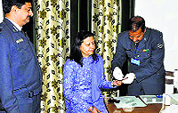 A woman being screened for diabetes during a camp organised by the Air Force Wives Welfare Association in Jammu on Wednesday