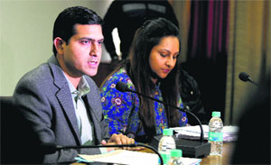 Deputy Commissioner Rajat Agarwal addresses mediapersons at Bachat Bhawan in Ludhiana. 