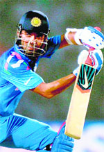 Rahane opened the innings and scored a half-century.