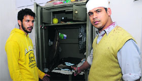 Anand Singh Bhandari (right), whose house was burgled in Chandigarh on Thursday.
