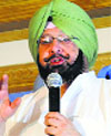 Capt Amarinder Singh at a press meet in Chandigarh on Thursday. Tribune photo