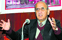 HPSC chairman KS Tomar addresses mediapersons in Shimla on Friday