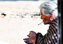 A destitute woman on the streets of Shimla on the eve of International Womens Day on Friday