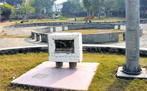 An incomplete Karan Tal Park in Karnal.