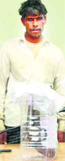 A man accused of supplying arms ahead of elections, in Gurgaon on Friday. 