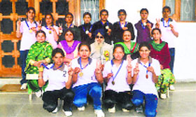 Students of the GHG Harparkash College of Education, Sidhwan Khurd, strike a pose.
