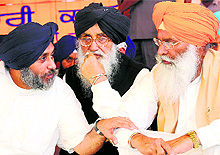 SAD chief Sukhbir Singh Badal (left) has proved himself as an astute political strategist