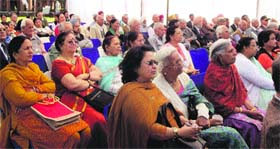 Members of the Senior Citizens Welfare Association attend a function at Kalagram on Saturday