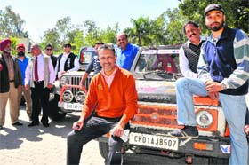 Organisers of the 27th SJOBA rally after the press conference at CGA in Chandigarh on Saturday