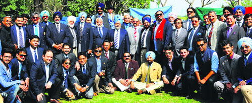 Alumni of Bishop Cotton School during their reunion at the Chandigarh Golf Range on Sunday.