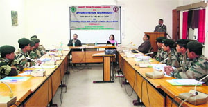A training programme organised for Eco-Task Battalion, Kokrajhar, Assam, by the FRI in Dehradun on Monday. 
