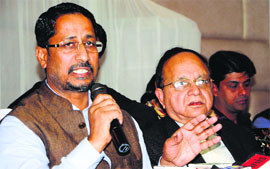 Local Bodies Minister Anil Joshi at a Press meet in Amritsar on Monday.
