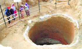 The historic well at Gurdwara Shaheed Ganj in Ajnala village.