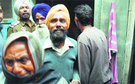 Grieving relatives of Jarnail Kaur in Field Ganj, Ludhiana, on Tuesday.