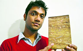 Shiva Gupta with his novel Growing up in Mist.