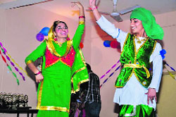 Students perform a dance item during a Tech Fest at Malwa College in Bathinda.