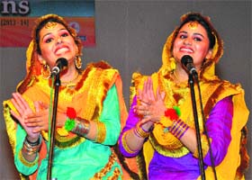 Musical belles: Students of APJ College of Fine Arts perform at a cultural programme during the annual prize distribution function in Jalandhar on Wednesday