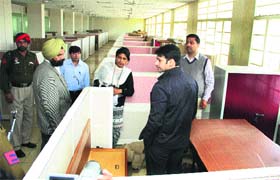 DC Varun Roojam inspects the patwarkhana in Jalandhar on Wednesday